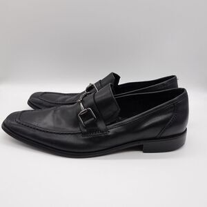 Kenneth Cole New York Black Horse-bit Square Toe Black Slip on Loafer Size 10